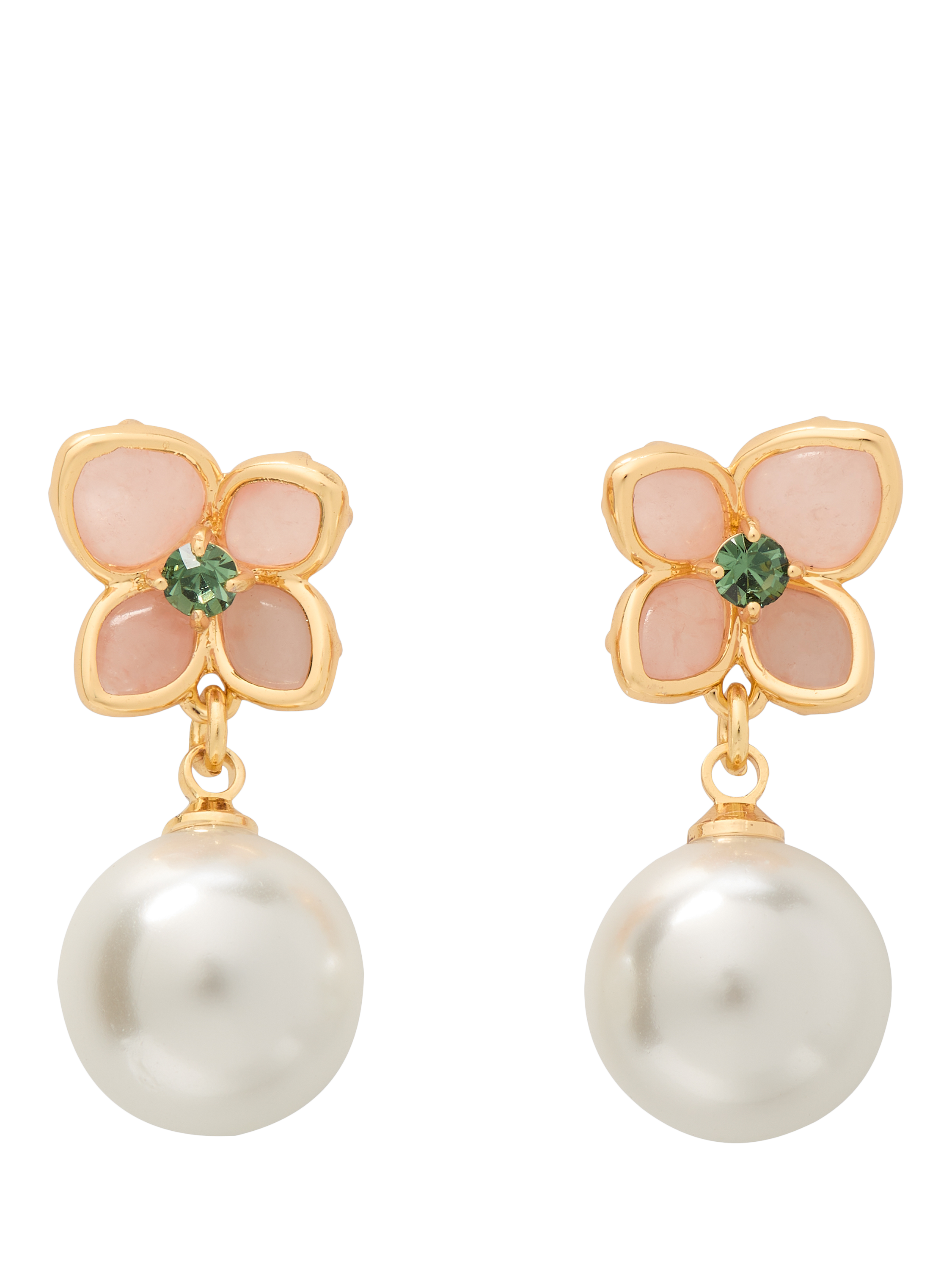 Product image 1 of 3, which shows kate spade new york Pastel Petals Stud Drop Earrings, Gold