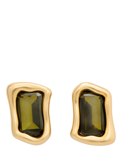 kate spade new york Cubic Zirconia Sculptural Statement Stud Earrings, Green/Gold, Green/Gold