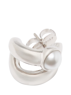 kate spade new york Cubic Zirconia Double Huggie Hoop Earrings - view 2, Clear/Silver