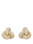 kate spade new york Double Knot Pave Stud Earrings, Clear/Gold