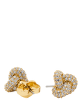 kate spade new york Double Knot Pave Stud Earrings, Clear/Gold