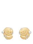 kate spade new york Shell Stud Earrings, Clear/Gold