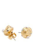 kate spade new york Shell Stud Earrings, Clear/Gold