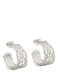 kate spade new york Filigree Flower Hoop Earrings, Silver