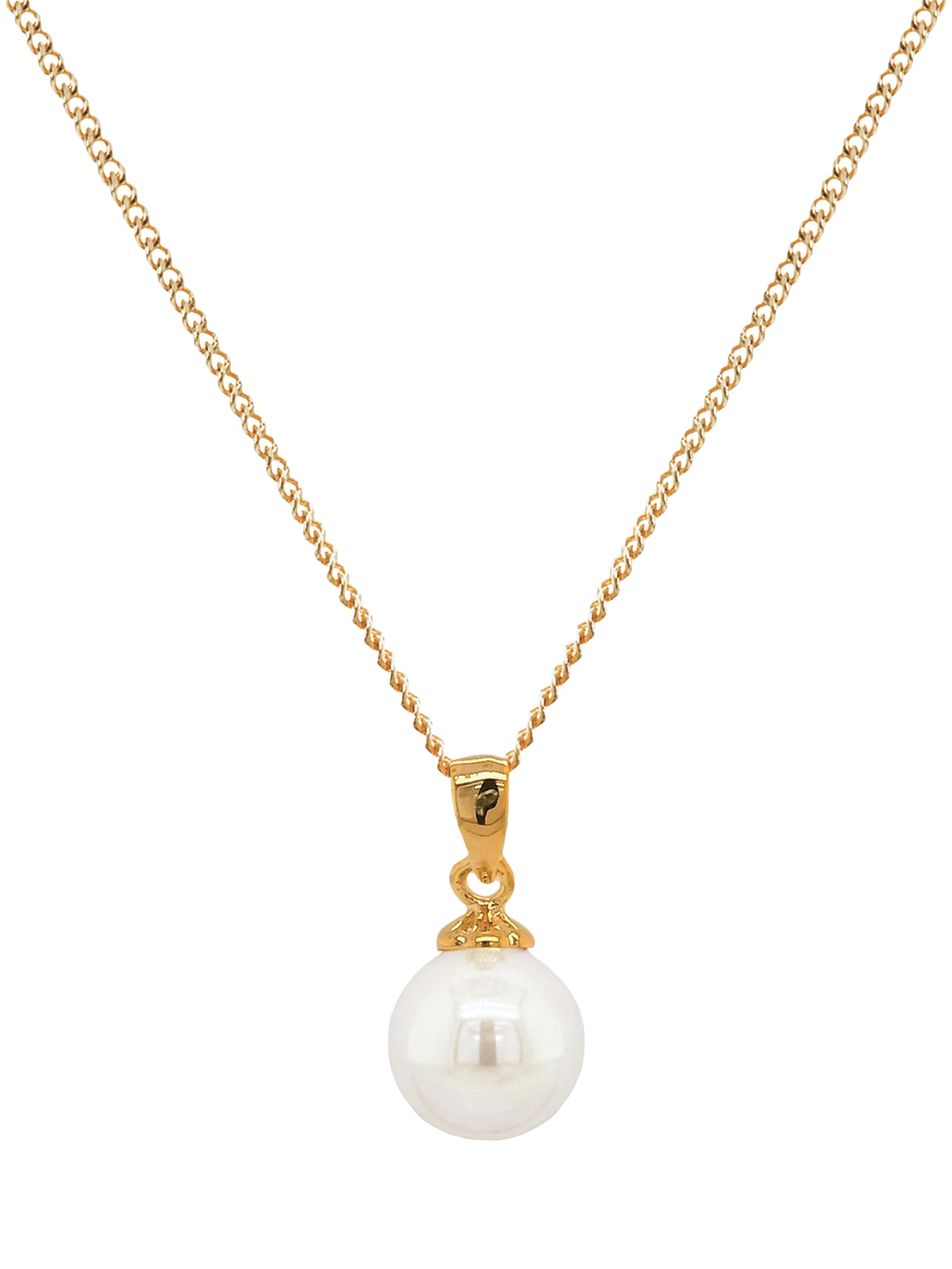 Product image 1 of 4, which shows Ivory & Co. Pearl Drop Pendant Necklace, Gold