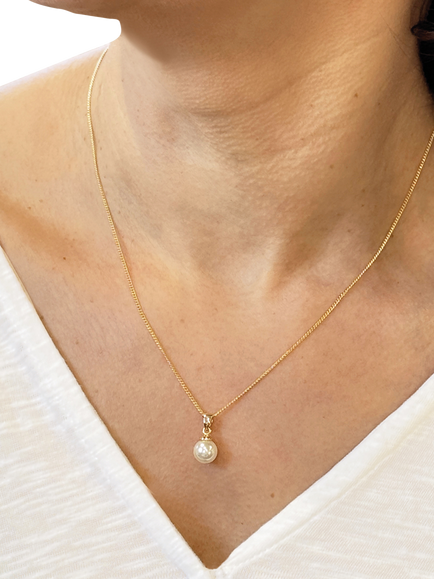 Ivory & Co. Pearl Drop Pendant Necklace, Gold - view 2, Gold