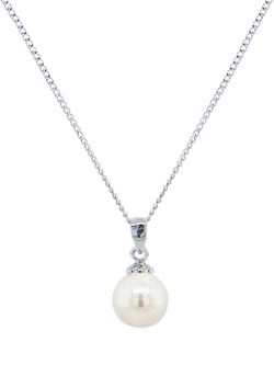 Ivory & Co. Pearl Drop Pendant Necklace, Silver, Silver