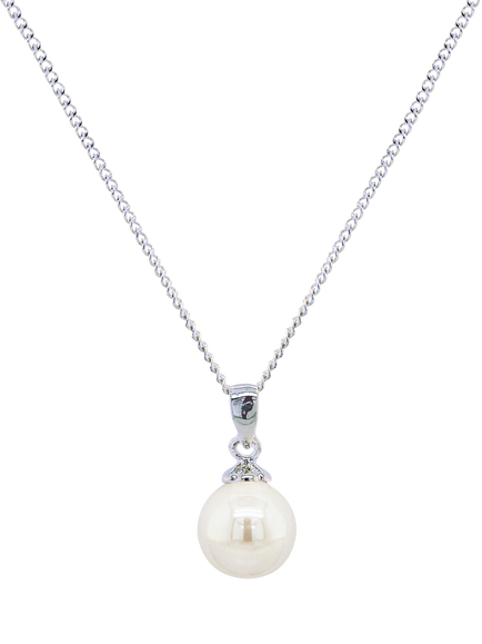 Ivory & Co. Pearl Drop Pendant Necklace, Silver, Silver