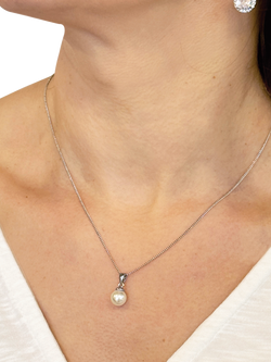 Ivory & Co. Pearl Drop Pendant Necklace, Silver - view 2, Silver