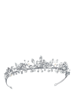 Ivory & Co. Botanical Crystal & Freshwater Pearl Tiara, Silver, Silver