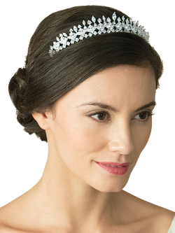 Ivory & Co. Crystal Crown Tiara, Silver - view 2, Silver
