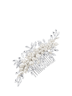 Ivory & Co. Crystal & Pearl Hair Slide, Silver, Silver