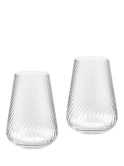 Vera Wang Swirl Crystal Glass Highball, Set of 2, 440ml, Clear, Clear
