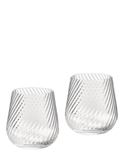 Vera Wang Swirl Crystal Glass Tumbler, Set of 2, 365ml, Clear, Clear