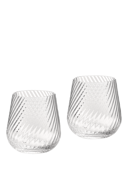 Vera Wang Swirl Crystal Glass Tumbler, Set of 2, 365ml, Clear, Clear