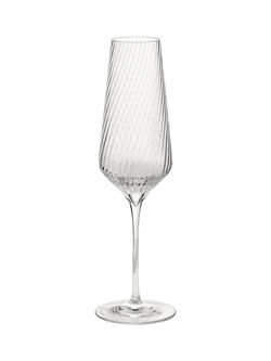 Vera Wang Swirl Crystal Champagne Glass Flute, Set of 2, 270ml, Clear - view 2, Clear