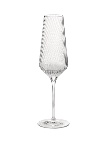 Vera Wang Swirl Crystal Champagne Glass Flute, Set of 2, 270ml, Clear - view 2, Clear