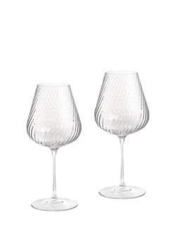 Vera Wang Swirl Crystal White Wine Glass, Set of 2, 440ml, Clear, Clear
