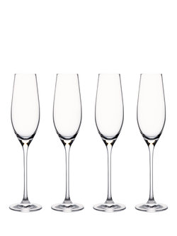 Waterford Crystal Marquis Moments Glass Champagne Flute, Set of 4, 210ml, Clear, Clear