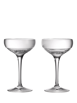 Waterford Crystal Mixology Circon Cut Glass Coupe Cocktail Glass, Set of 2, 120ml, Clear, Clear
