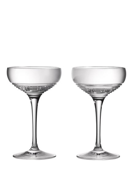 Waterford Crystal Mixology Circon Cut Glass Coupe Cocktail Glass, Set of 2, 120ml, Clear, Clear