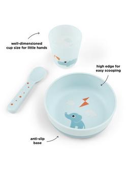 Done by Deer Foodie First Meal Bowl, Spoon and Mug Set - view 2, Playground Blue