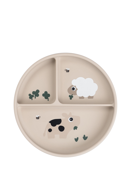 Done by Deer Stick Stay Tiny Farm Compartment Suction Plate, Sand