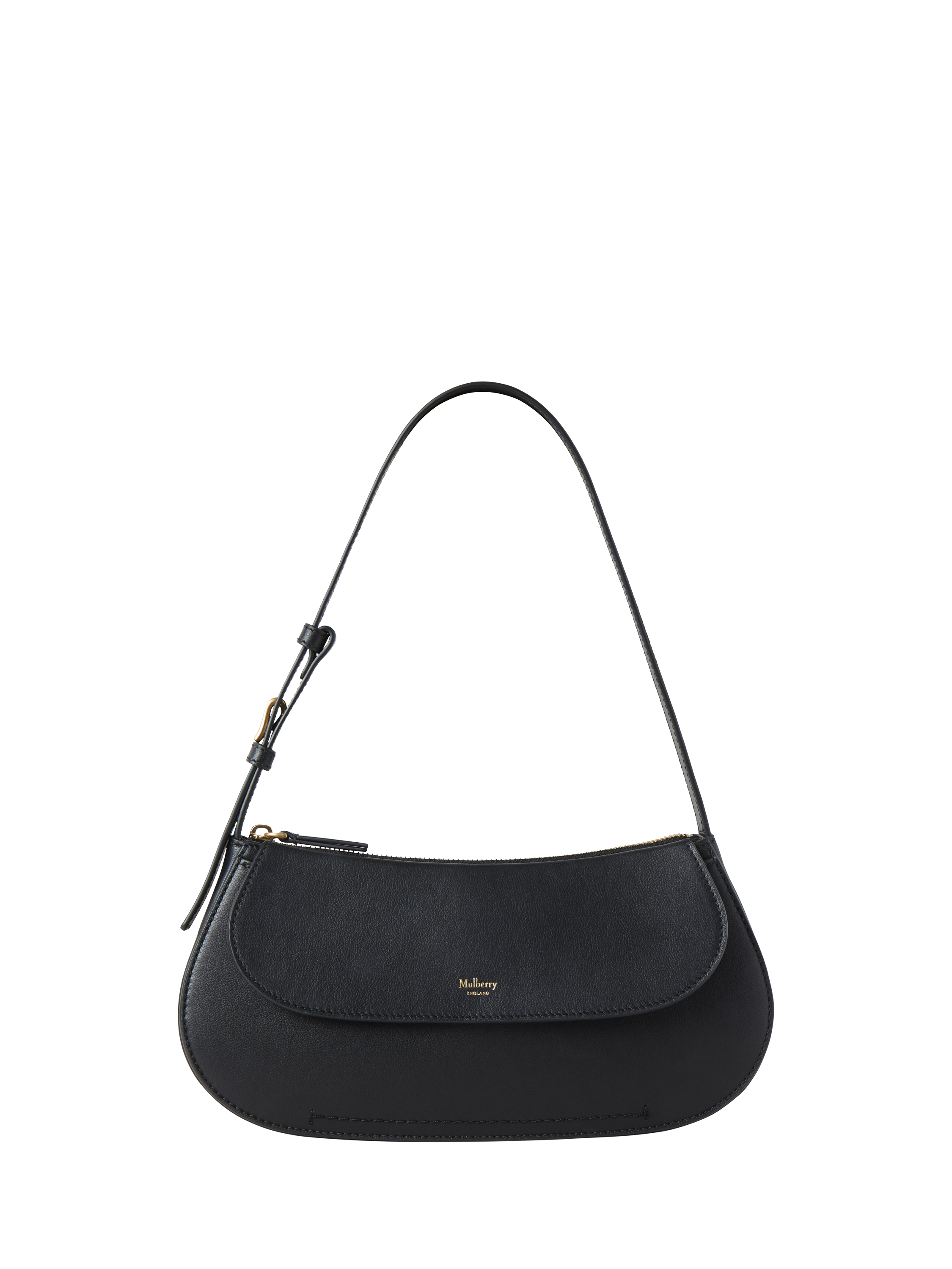 Product image 1 of 6, which shows Mulberry Clovelly Leather Shoulder Bag, Black