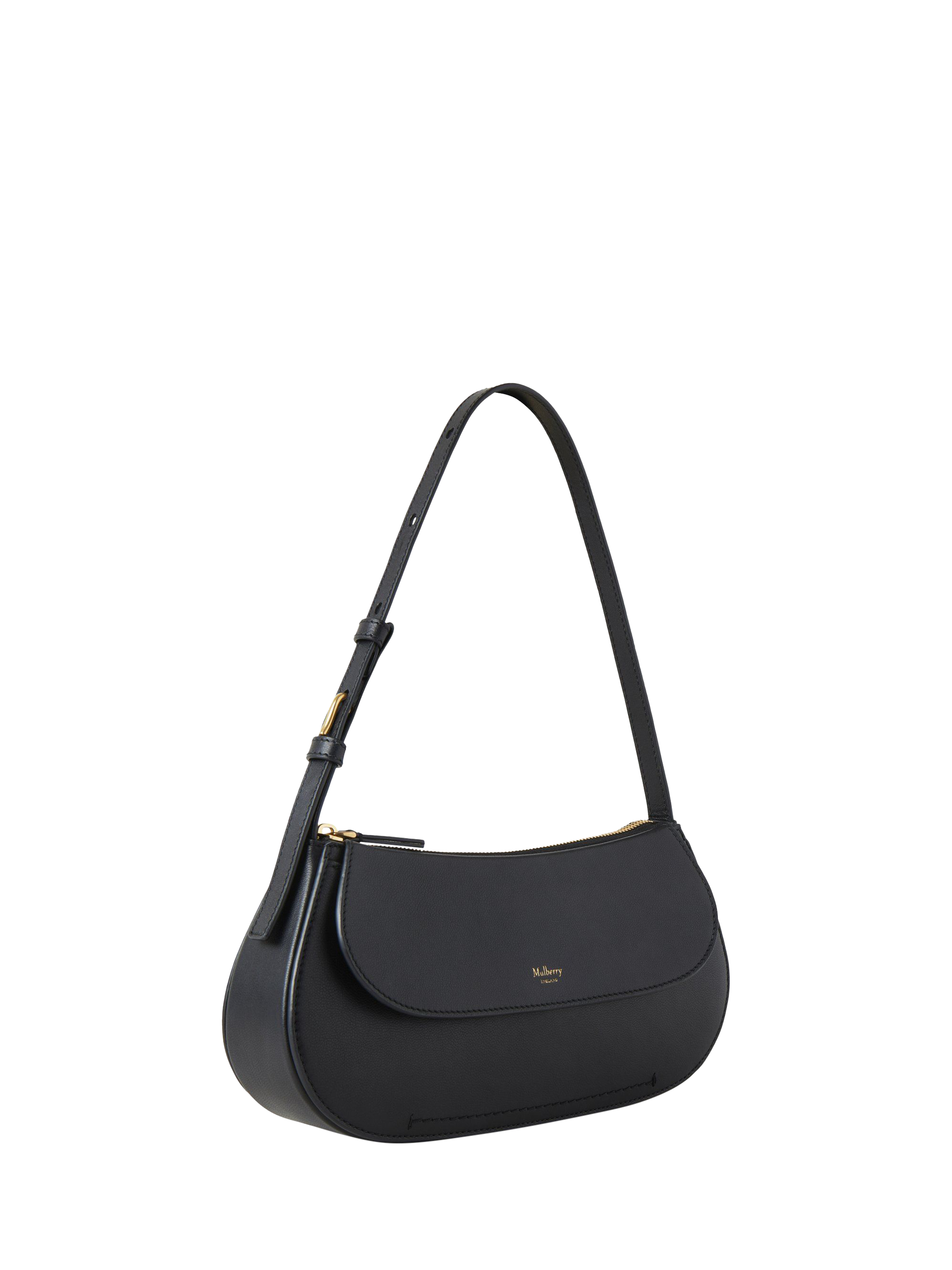 Product image 4 of 6, which shows Mulberry Clovelly Leather Shoulder Bag, Black