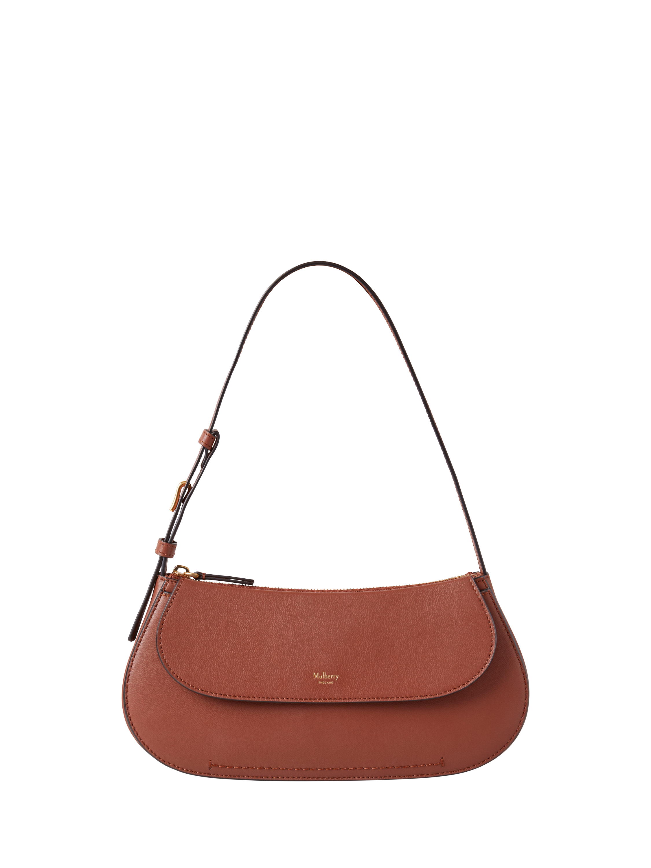 Product image 1 of 6, which shows Mulberry Clovelly Leather Shoulder Bag, Bright Oak