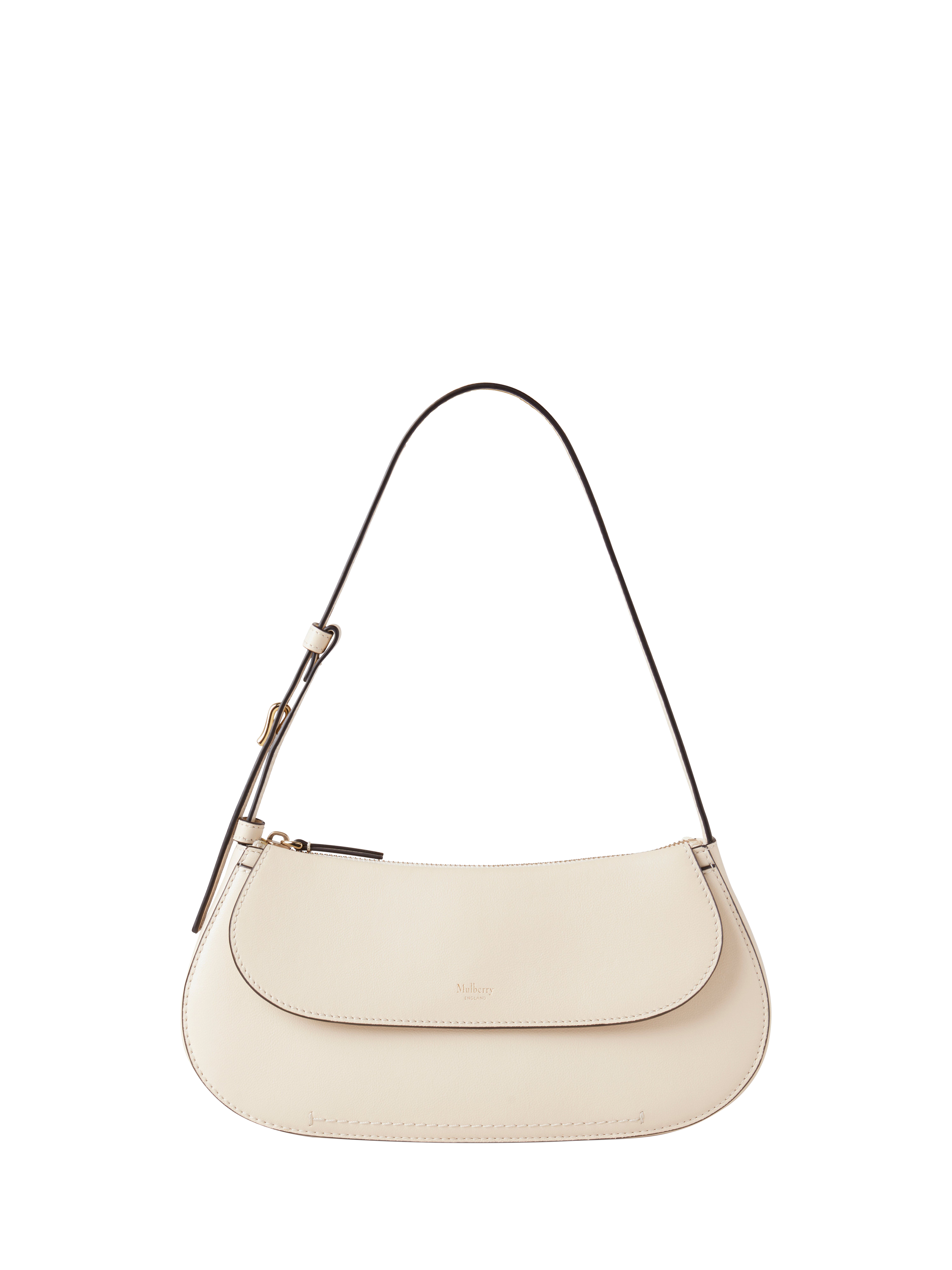 Product image 1 of 6, which shows Mulberry Clovelly Leather Shoulder Bag, Eggshell