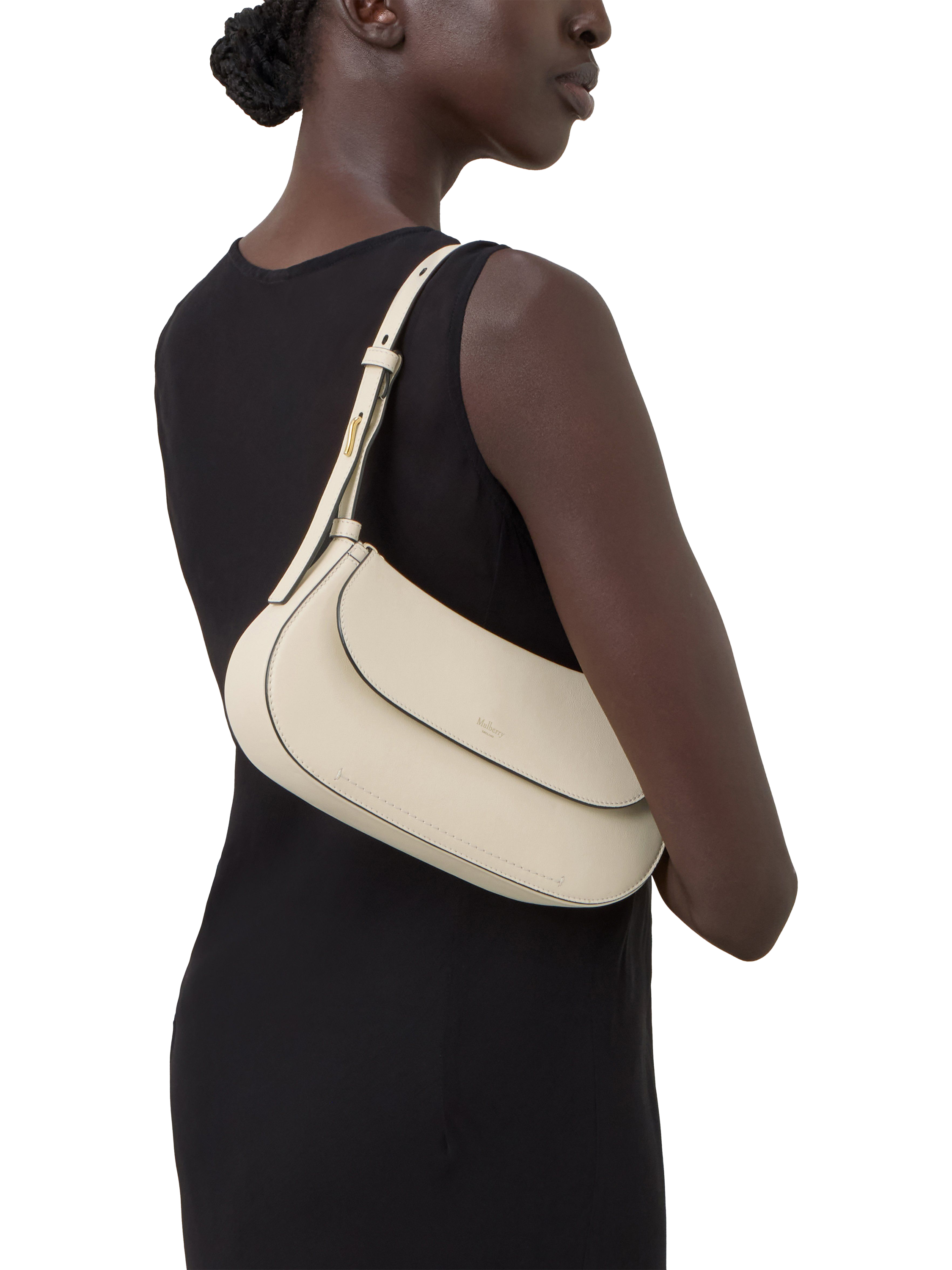 Product image 2 of 6, which shows Mulberry Clovelly Leather Shoulder Bag, Eggshell