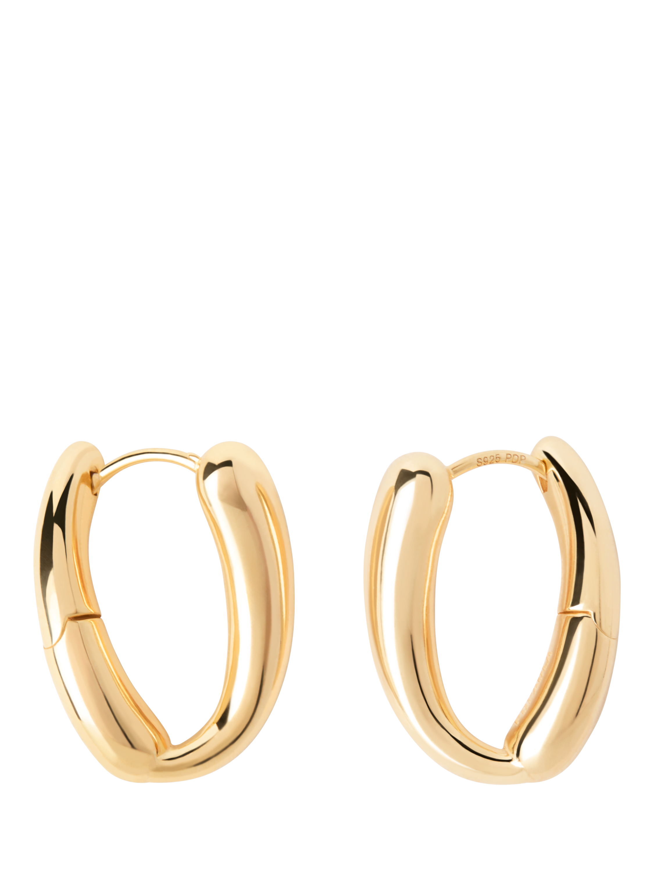Product image 3 of 3, which shows PDPAOLA 18ct Gold Plated Twisted Hoop Earrings, Yellow Gold