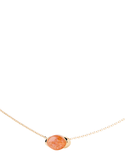 PDPAOLA 18ct Gold Plated Sunstone Oval Chain Necklace, Yellow Gold, Yellow Gold