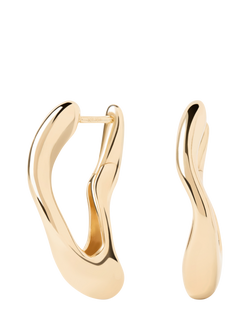 PDPAOLA 18ct Gold Plated Abstract Sculptural Hoop Earrings, Yellow Gold, Yellow Gold