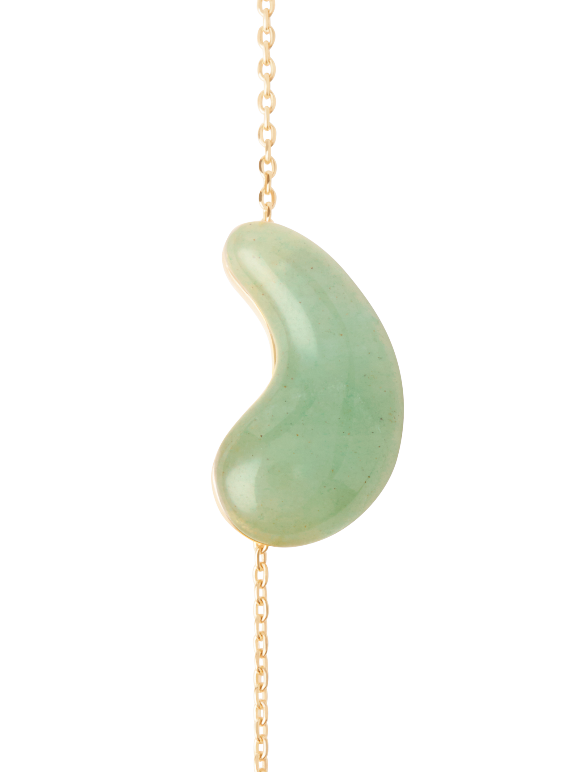 Product image 2 of 4, which shows PDPAOLA 18ct Gold Plated Aventurine Drop Pendant Necklace, Yellow Gold