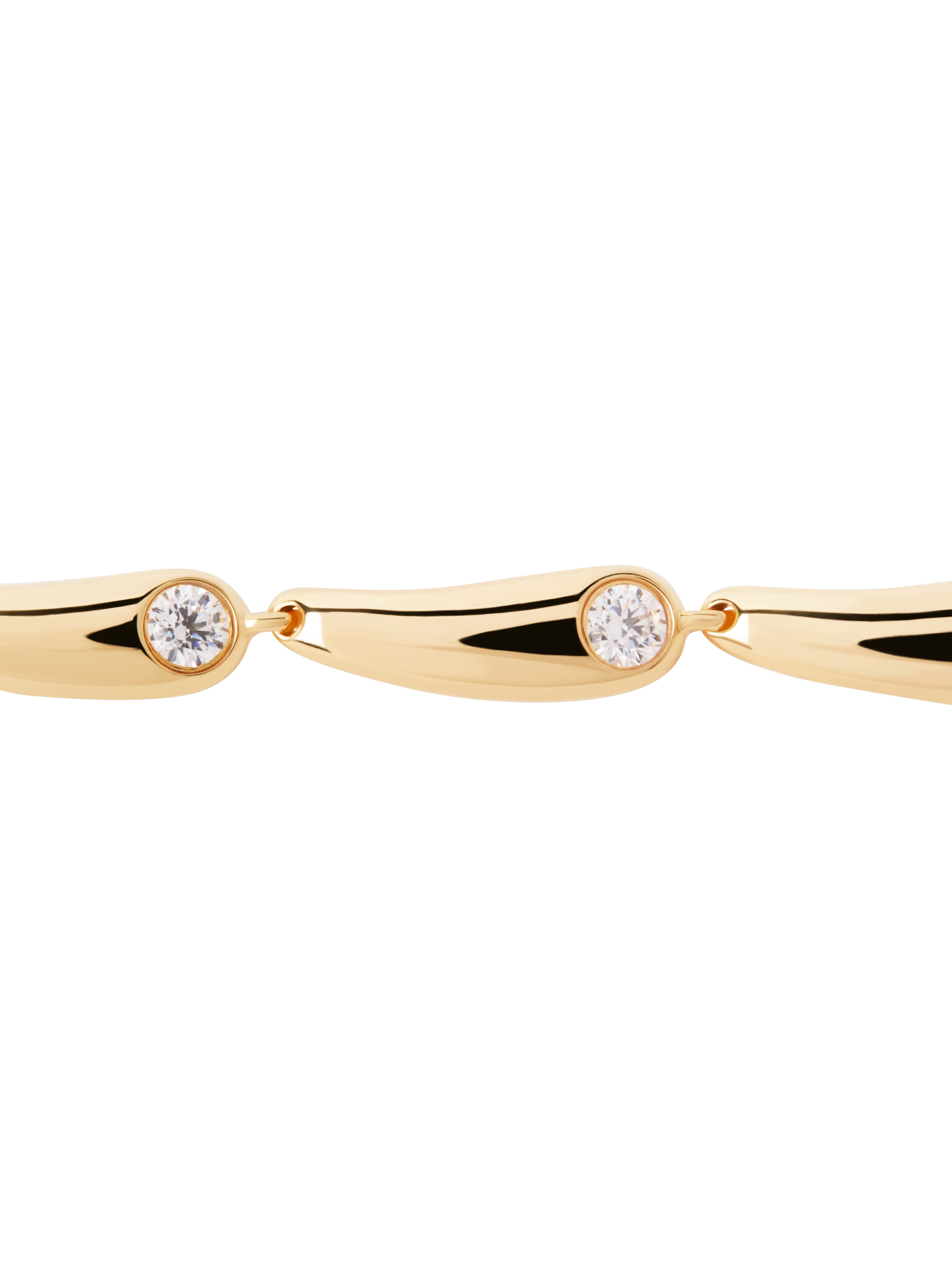 Product image 4 of 6, which shows PDPAOLA 18ct Gold Plated Cubic Zirconia Drop Shaped Chain Bracelet, Yellow Gold