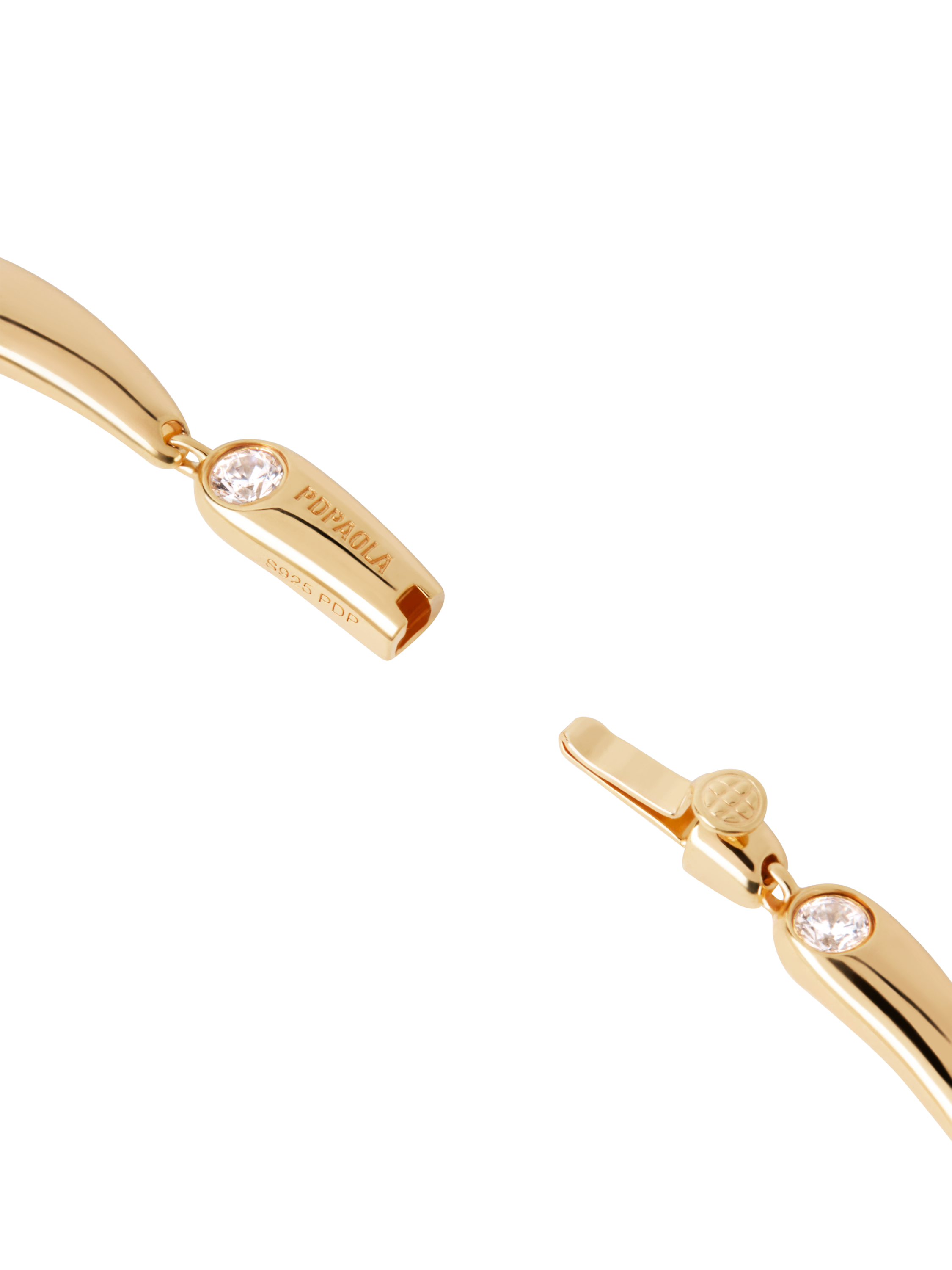 Product image 5 of 6, which shows PDPAOLA 18ct Gold Plated Cubic Zirconia Drop Shaped Chain Bracelet, Yellow Gold