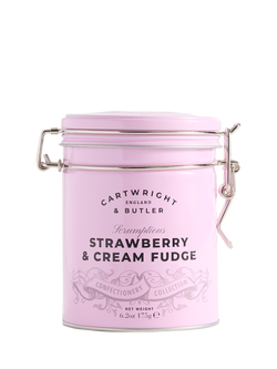 Cartwright & Butler Strawberry & Clotted Cream Fudge in Tin, 175g, 
