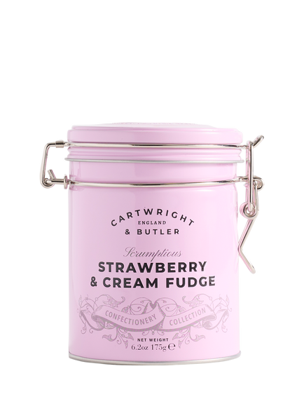 Cartwright & Butler Strawberry & Clotted Cream Fudge in Tin, 175g, 
