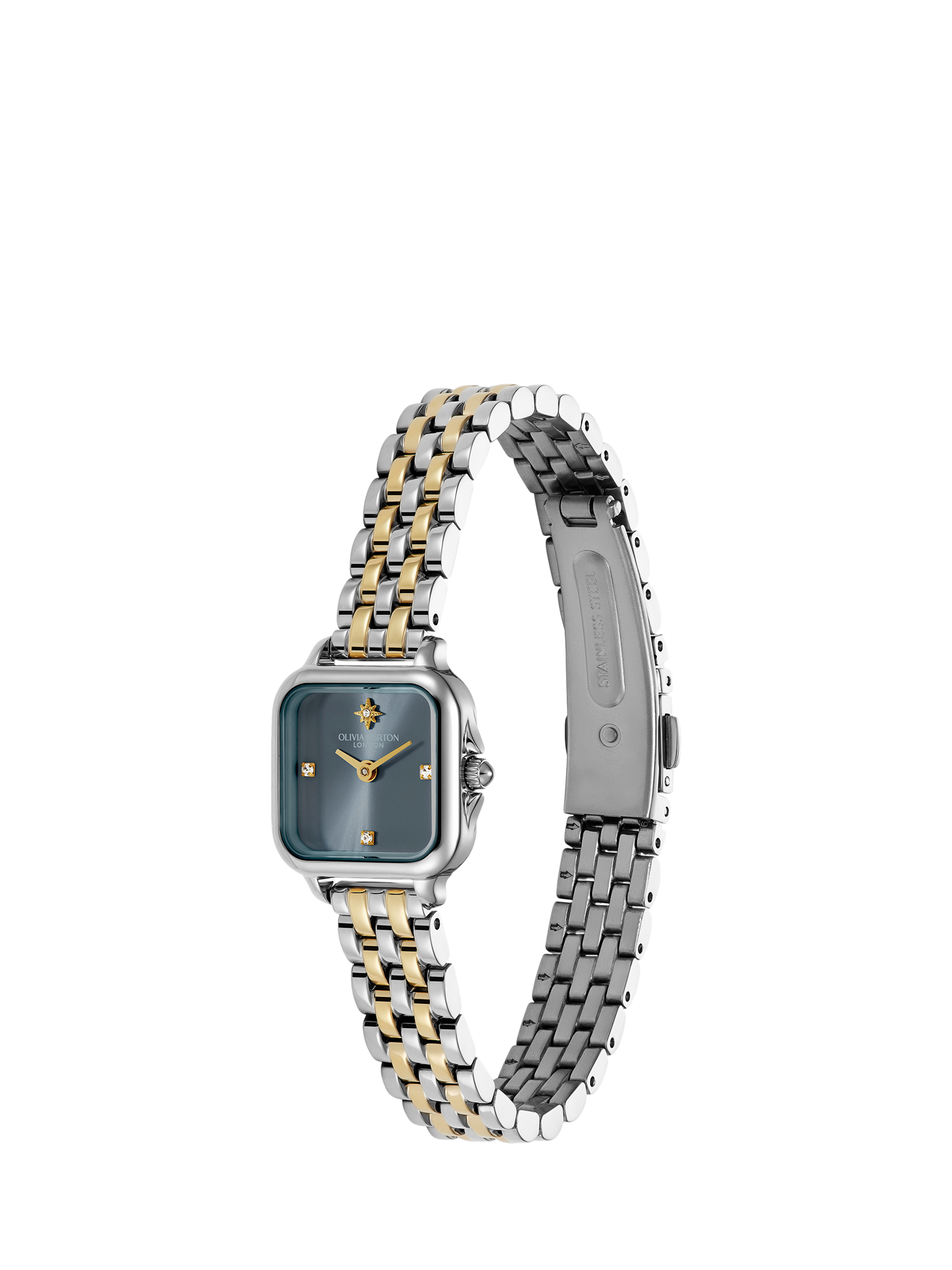 Product image 2 of 8, which shows Olivia Burton Grosvenor Bracelet Strap Mini Watch, Blue