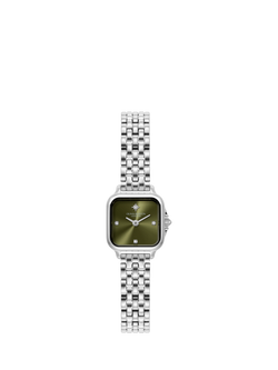 Olivia Burton Grosvenor Mini Bracelet Strap Watch, Green/Silver, Green