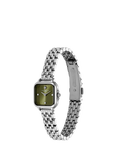 Olivia Burton Grosvenor Mini Bracelet Strap Watch, Green/Silver