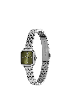 Olivia Burton Grosvenor Mini Bracelet Strap Watch, Green/Silver - view 2, Green