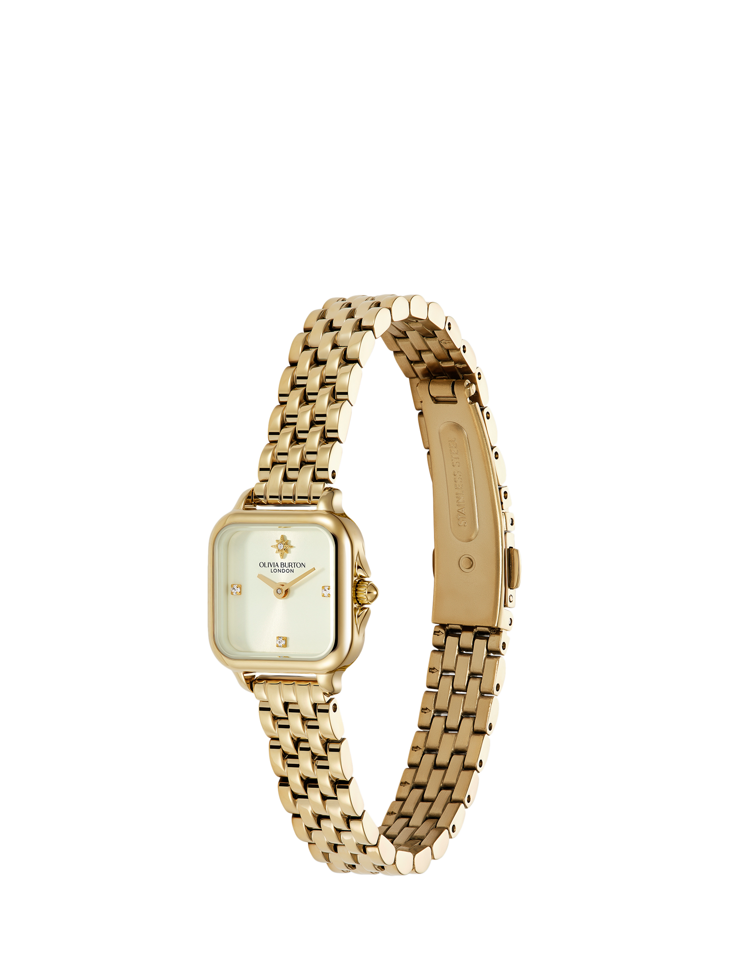 Product image 2 of 8, which shows Olivia Burton Grosvenor Bracelet Strap Mini Watch, Gold
