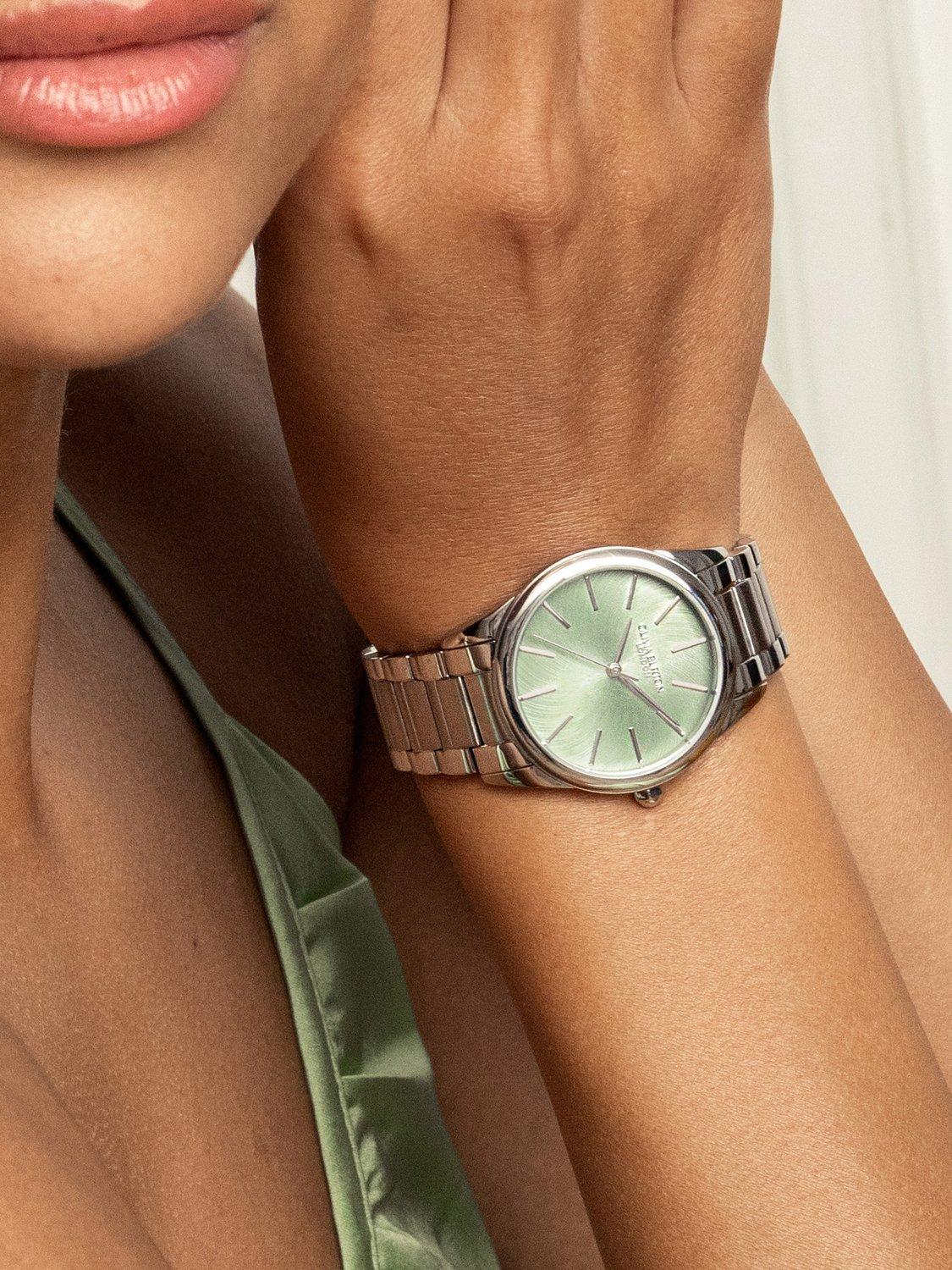 Product image 4 of 8, which shows Olivia Burton Women's Intensity Crush Swirl Bracelet Strap Watch, Green/Silver