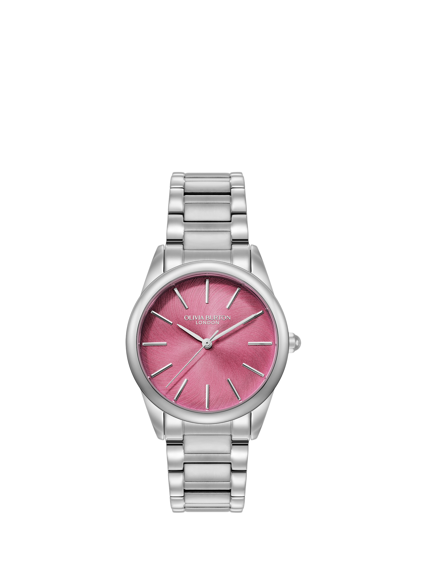 Product image 1 of 8, which shows Olivia Burton Women's Intensity Crush Swirl Bracelet Strap Watch, Pink/Silver