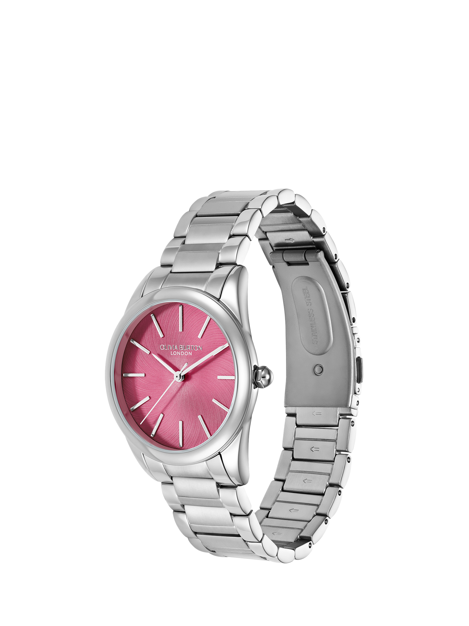 Product image 2 of 8, which shows Olivia Burton Women's Intensity Crush Swirl Bracelet Strap Watch, Pink/Silver