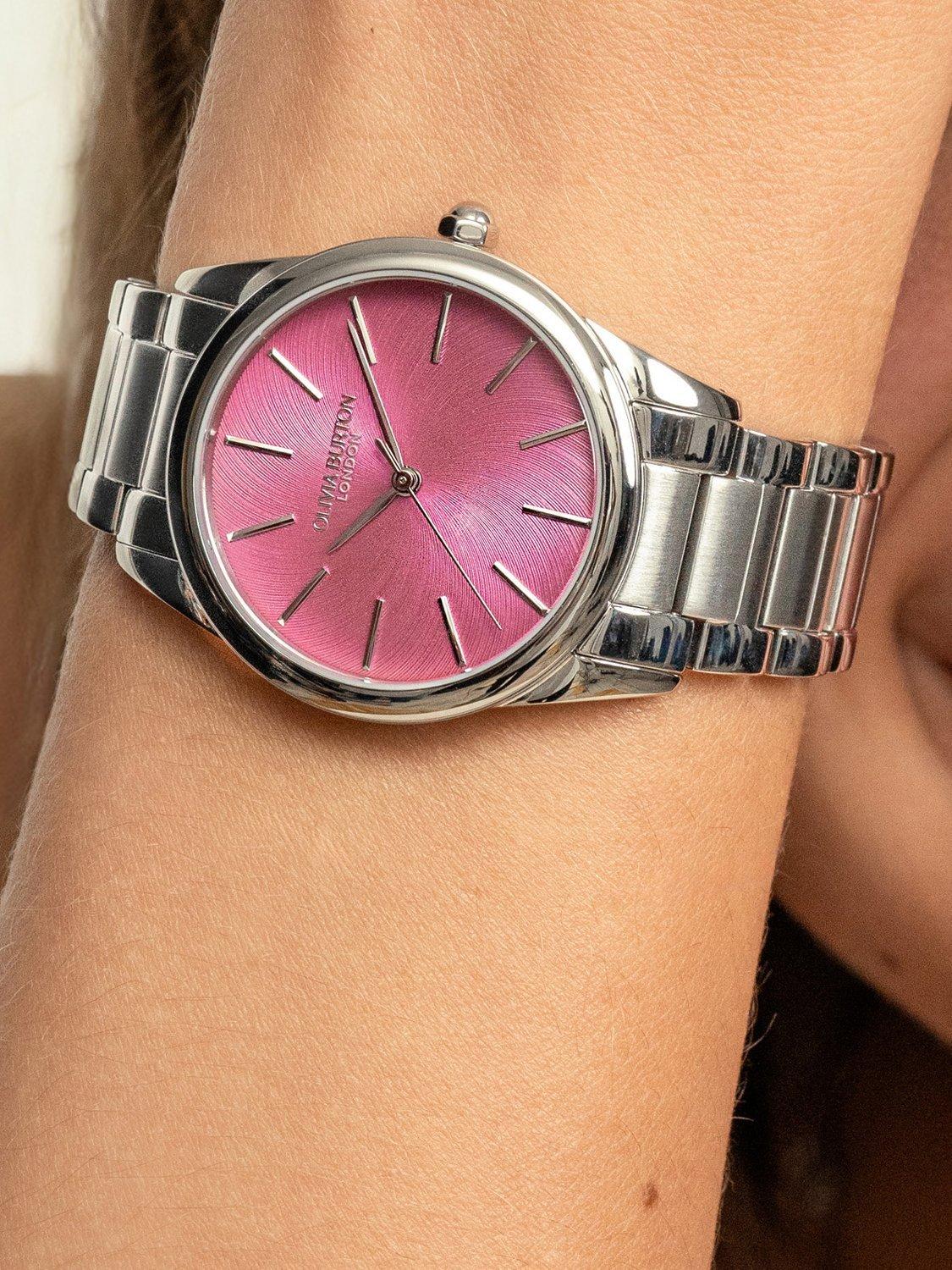 Product image 4 of 8, which shows Olivia Burton Women's Intensity Crush Swirl Bracelet Strap Watch, Pink/Silver