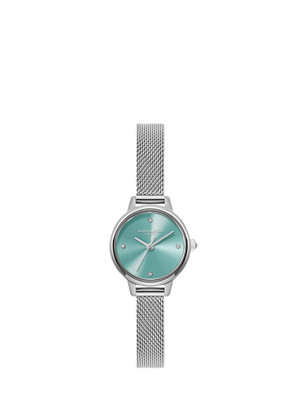 Olivia Burton Women's Mini Classics Crystal Mesh Bracelet Strap Watch, Blue